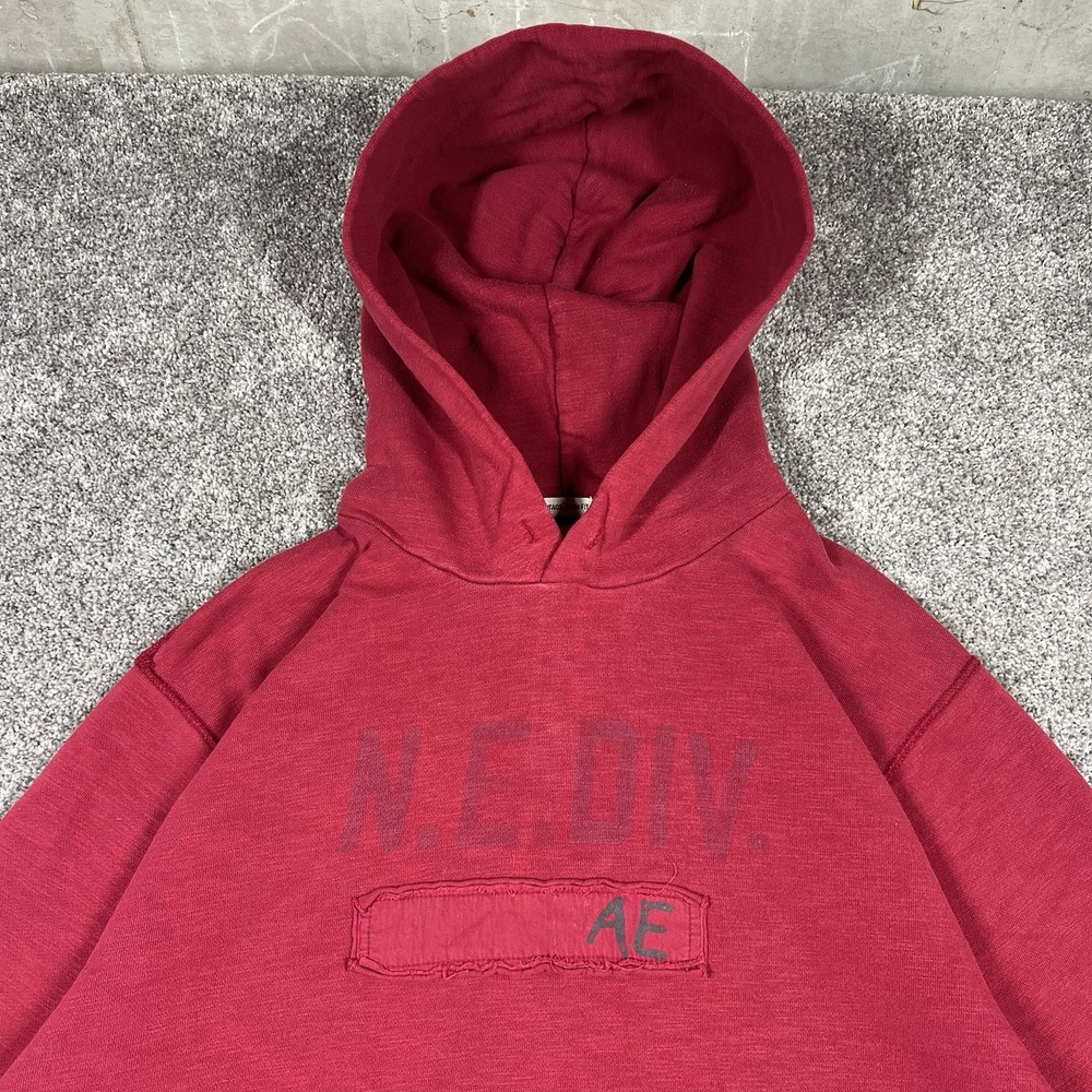 Vintage American Eagle Graphic Pullover Hoodie Sweatshirt 2000s Y2K Red Mens XL